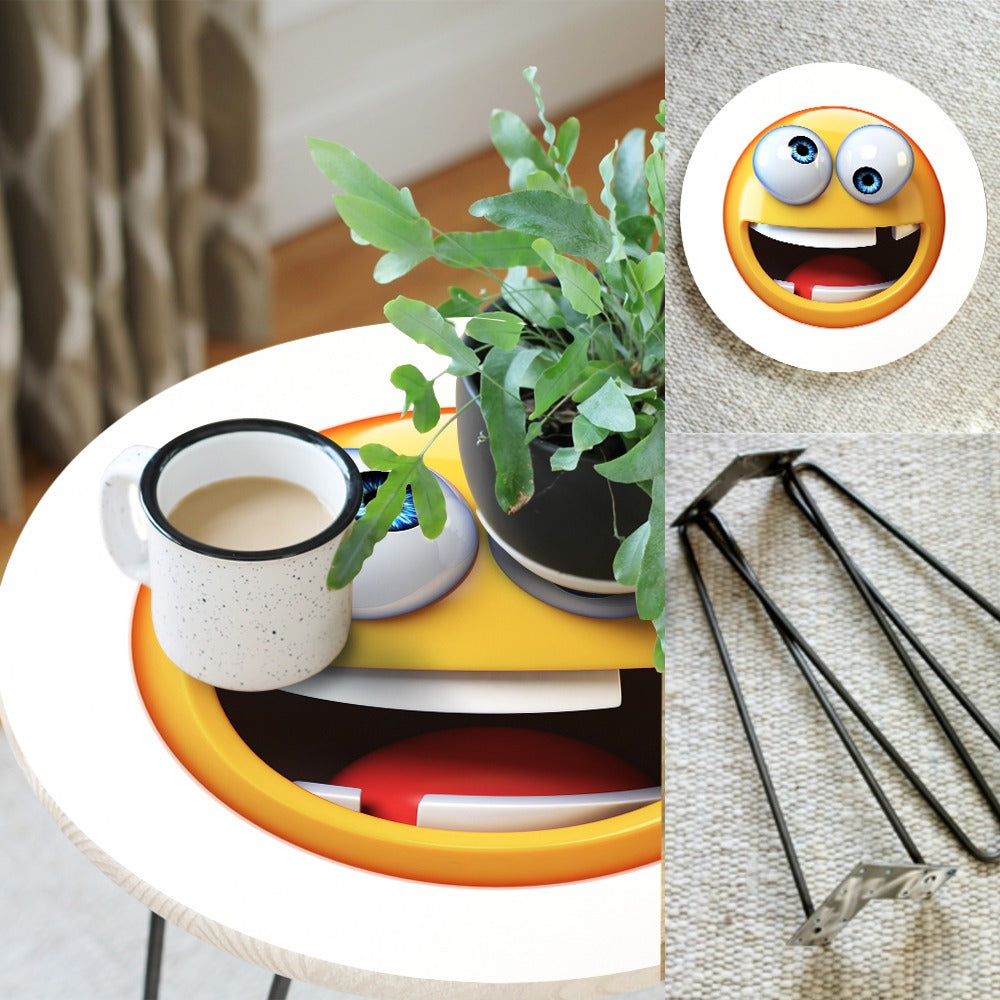 Character Emojis Living Lounge Center Side Hairpin Table - waseeh.com