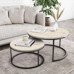 Maywood Nesting Living Loung Drawing Room Centre Tables (Set of 2) - waseeh.com