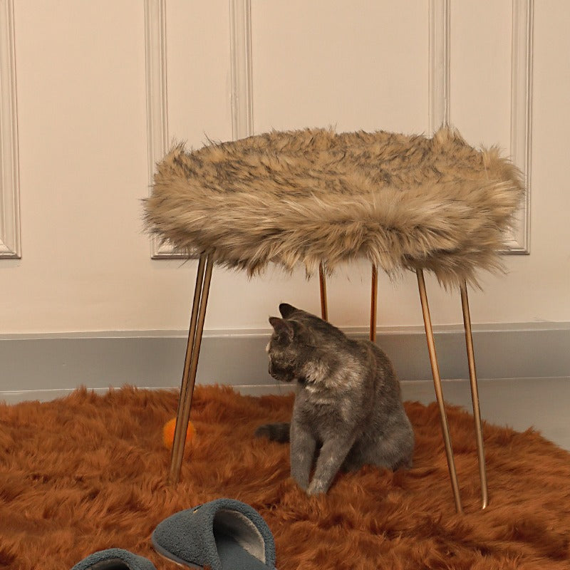 Fur stool online chair