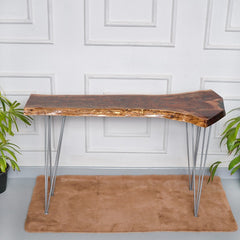 Live Edge Hairpin Epoxy Resin Table - waseeh.com