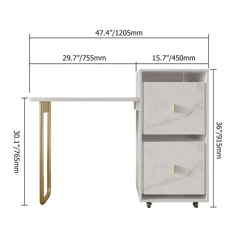 Figurative Home Office Work Writing Storage Organizer Desk Trolley - waseeh.com