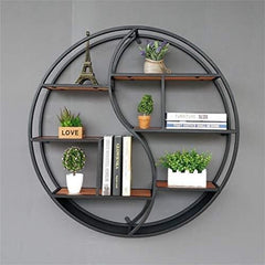 Wall-Mounted "YIN YANG" Metal Storage Floating Shelve Frame Decor - waseeh.com