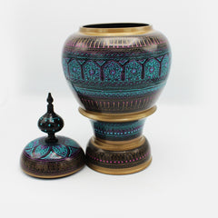 Wooden Pot - Nakshi - Large - 17" - waseeh.com