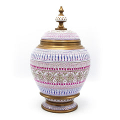 Wooden Candy Jar in Nakshi Art 12'' - waseeh.com