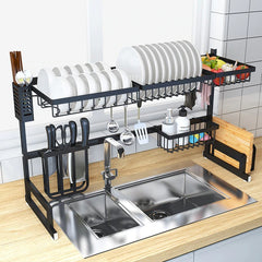 Kitchen Space Stainless Steel Dish Drying Rack (Black) - waseeh.com