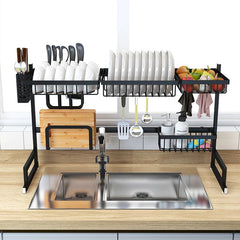 Kitchen Space Stainless Steel Dish Drying Rack (Black) - waseeh.com