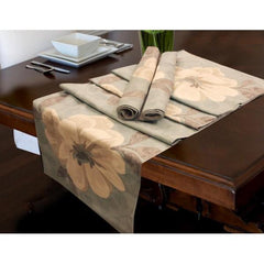 TABLE RUNNER 7 PCs SET - White Flower - waseeh.com